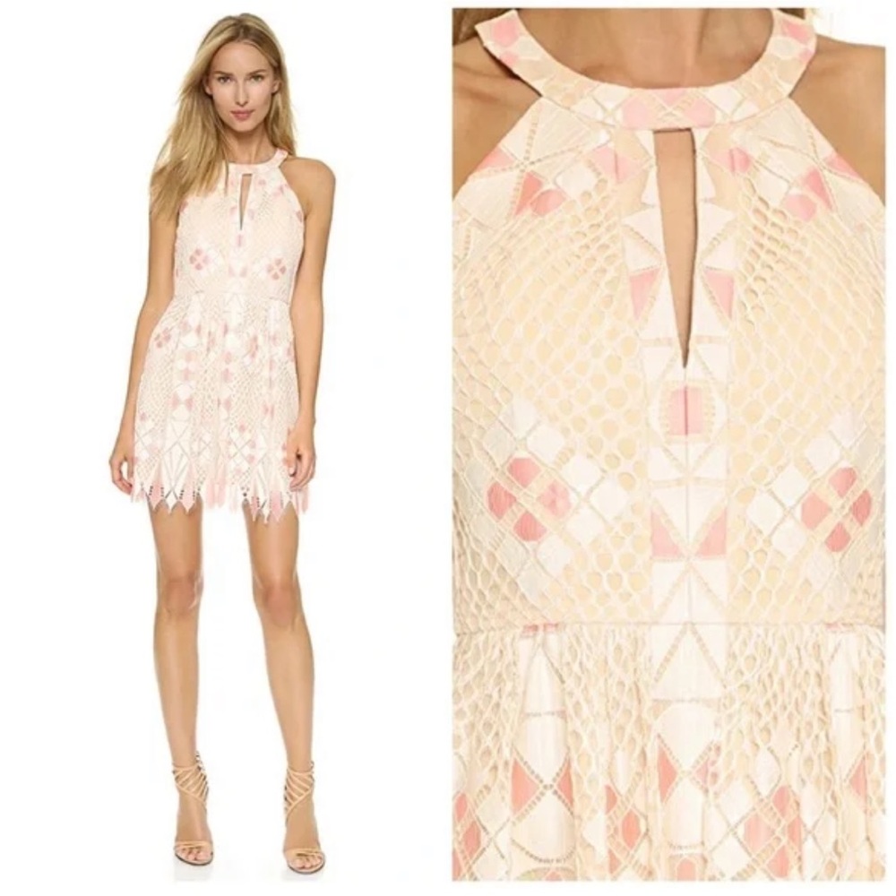 BCBGMaxAzria Megyn Lace Halter Dress